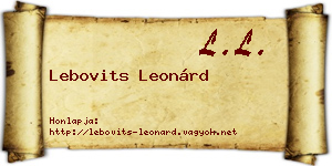 Lebovits Leonárd névjegykártya