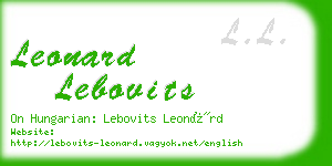 leonard lebovits business card